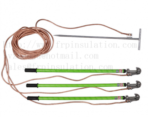 FRP portable ground earth rod set with earthing wire and clamp