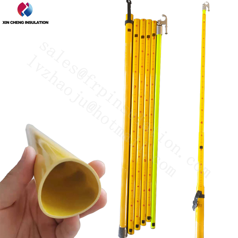 High Voltage Adjustable FRP Triangle Telescopic Operating Rod/Hot Stick ...