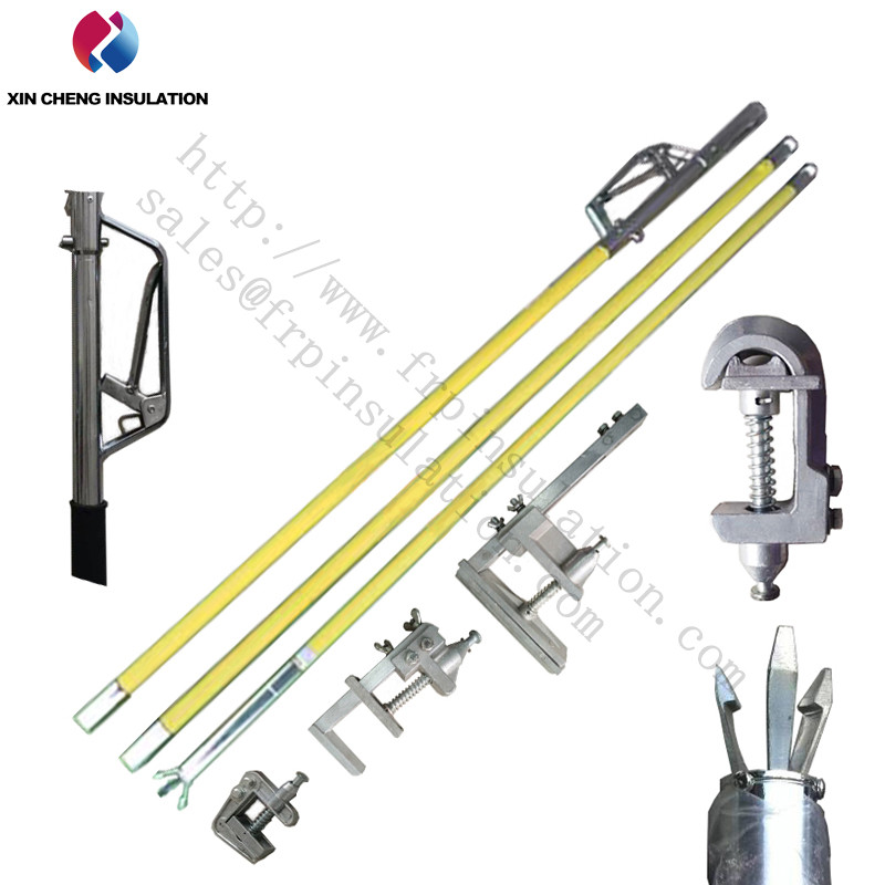 Semiautomatic gun type insulating grounding rod /operating rod frp